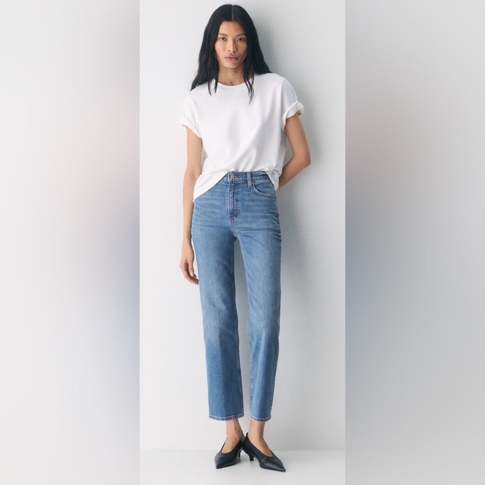 Aritzia Denim Forum Arlo High Rise Blue Denim Jeans Straight Size 28L
